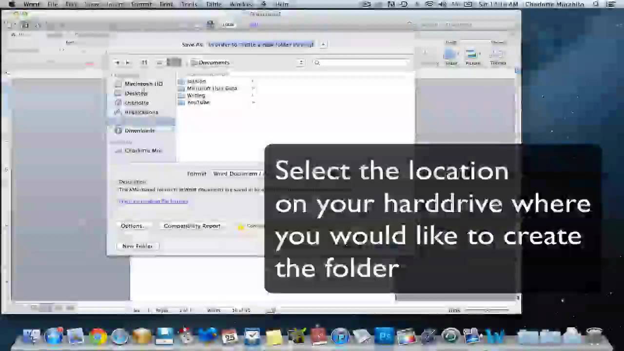 create a new folder in microsoft word 2011 for mac